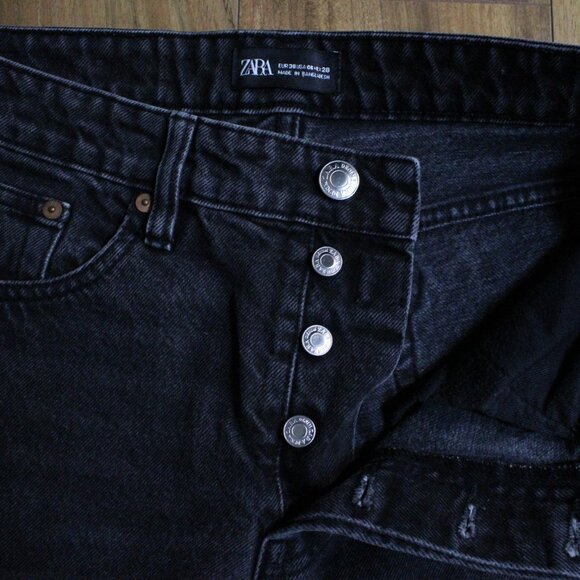 ZARA Womens Black Jeans Size 6 Classic Denim - Picture 5 of 11